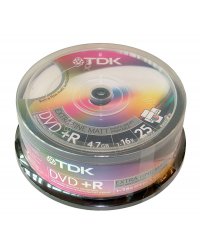 DVD+R TDK 4.7GB�16xSpeed DO NADRUKU EXTRA FINE MATT (Cake 25szt)