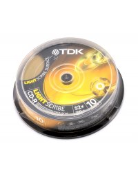 CD-R TDK 700MB 52X LIGHTSCRIBE CAKE 10SZT