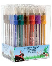 D�ugopisy �elowe z brokatem GA300800LT opakowanie 36szt ActiveJet