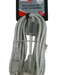 KABEL USB 2.0 A-A M/F 4.5M (PRZEZROCZYSTY) PRZED�U�ACZ